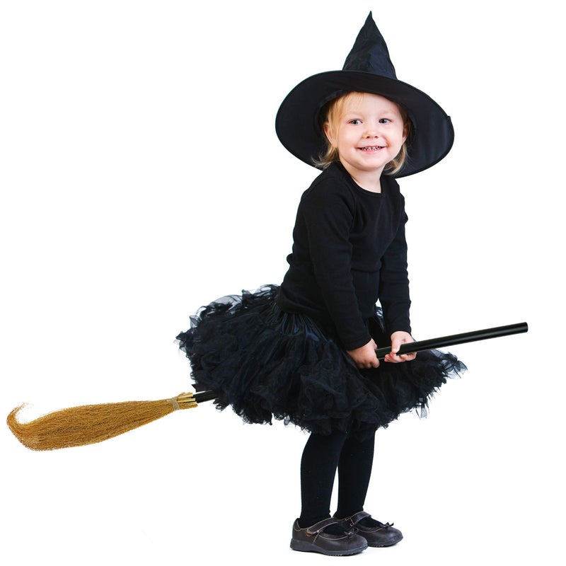 Skeleteen Witch Broomstick Costume Accessories - Realistic Wizard Flying Broom Stick Accessory For Costumes - Image 2